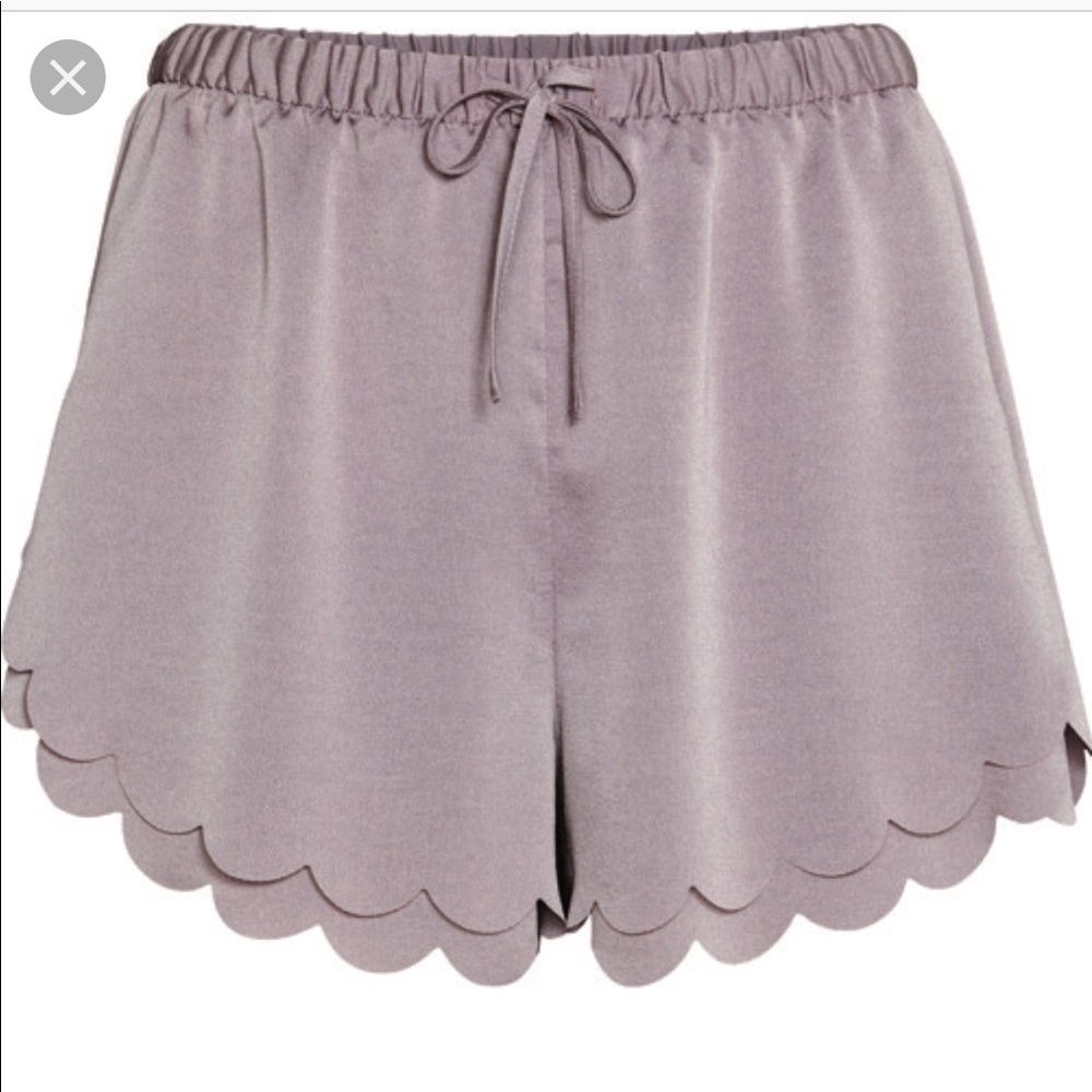 NWT scalloped silk shorts
